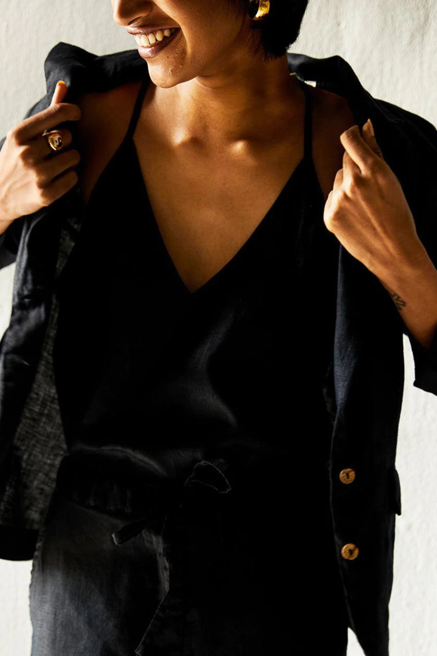 Hemp Three Piece Set in Black