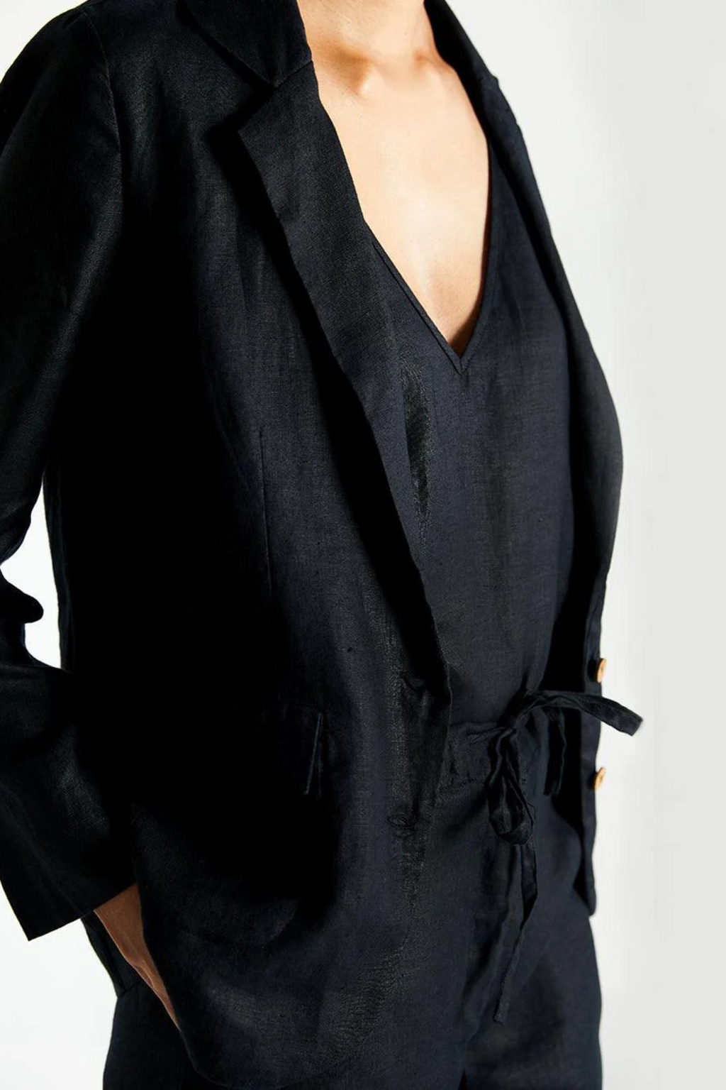 Hemp Three Piece Set in Black