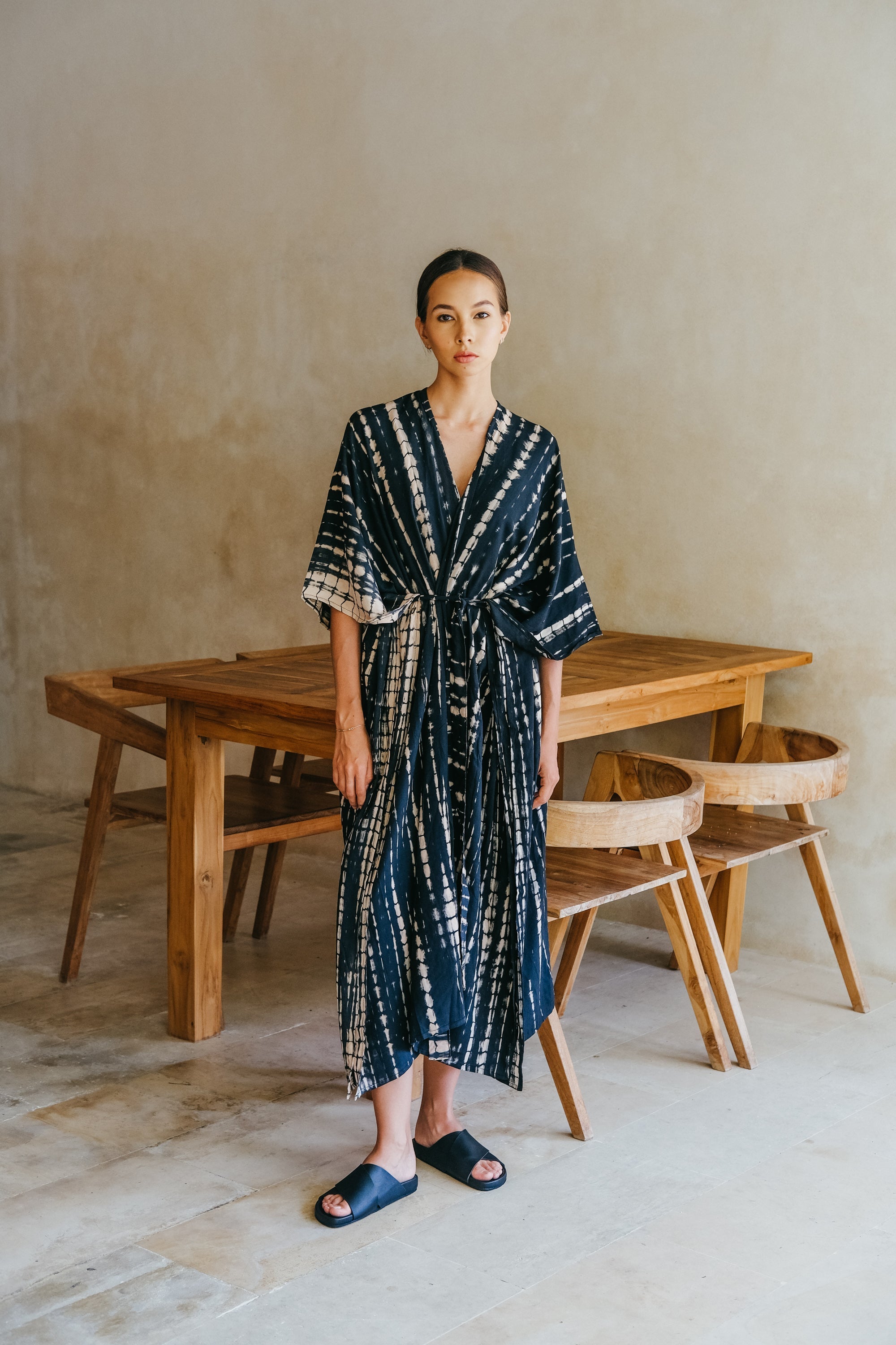 Lindy Hand Dyed Kimono in Black