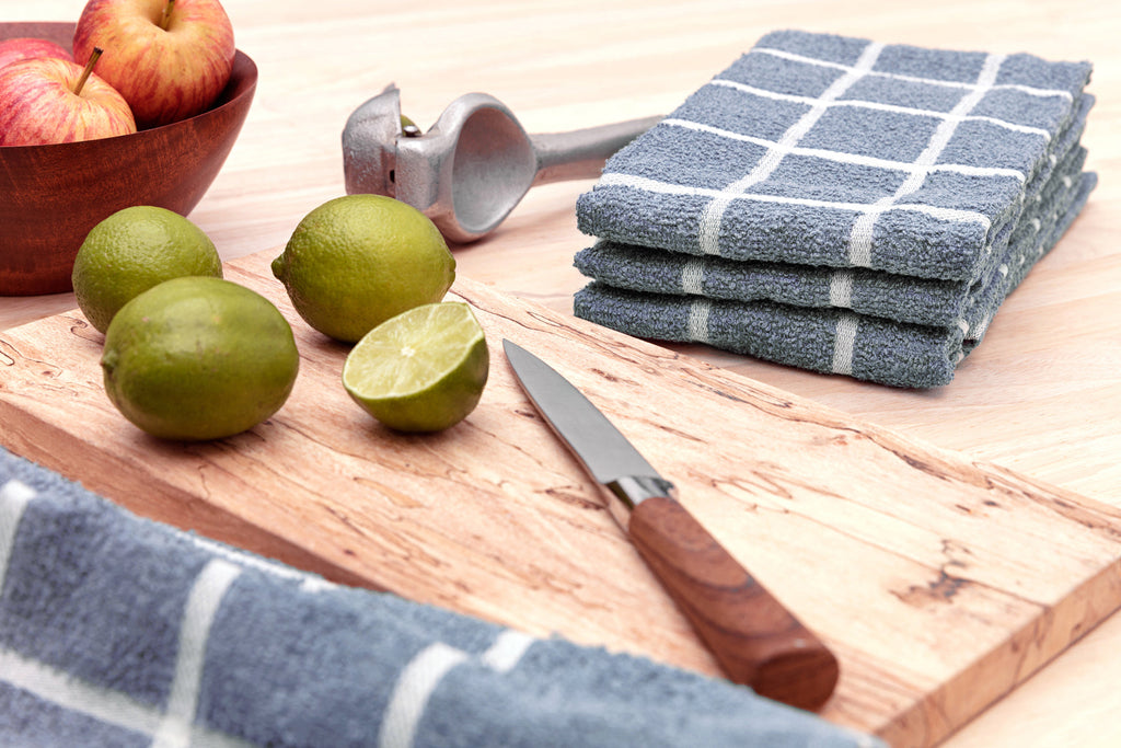 Kitchen Towels, Set of 4 and Set of 2 - Terry Denim Set