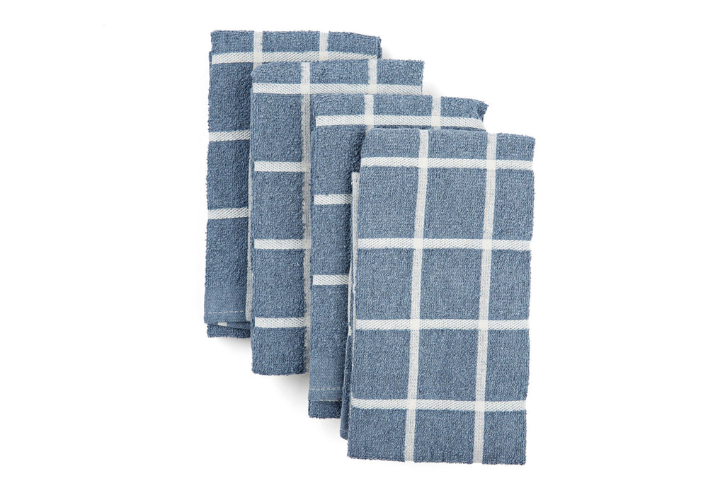 Kitchen Towels, Set of 4 and Set of 2 - Terry Denim Set
