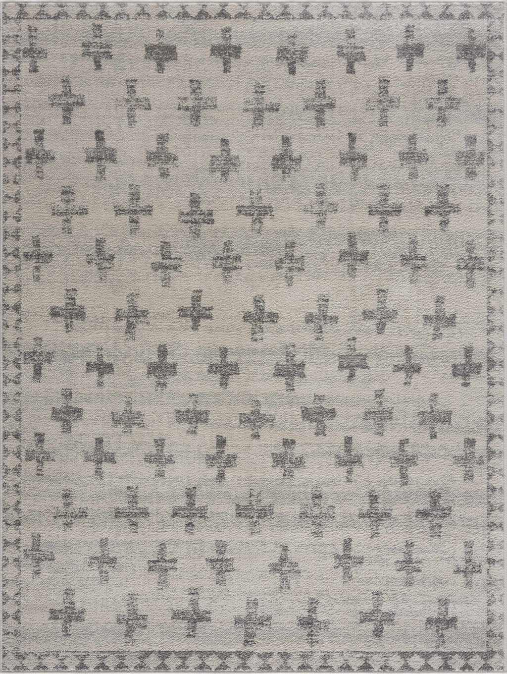 Tigris Swiss Cross Ivory & Gray 2322 Area Rug