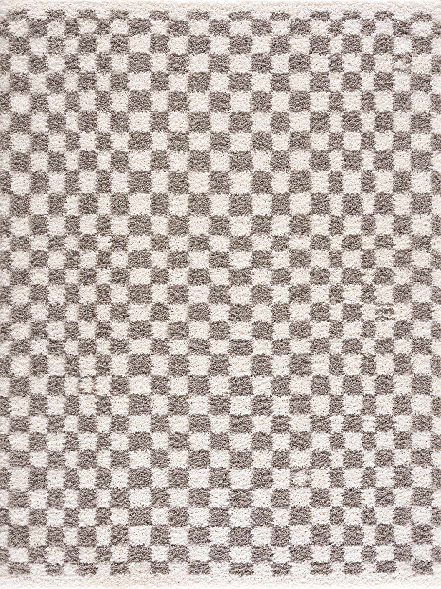 Kieu Taupe Checkered Area Rug