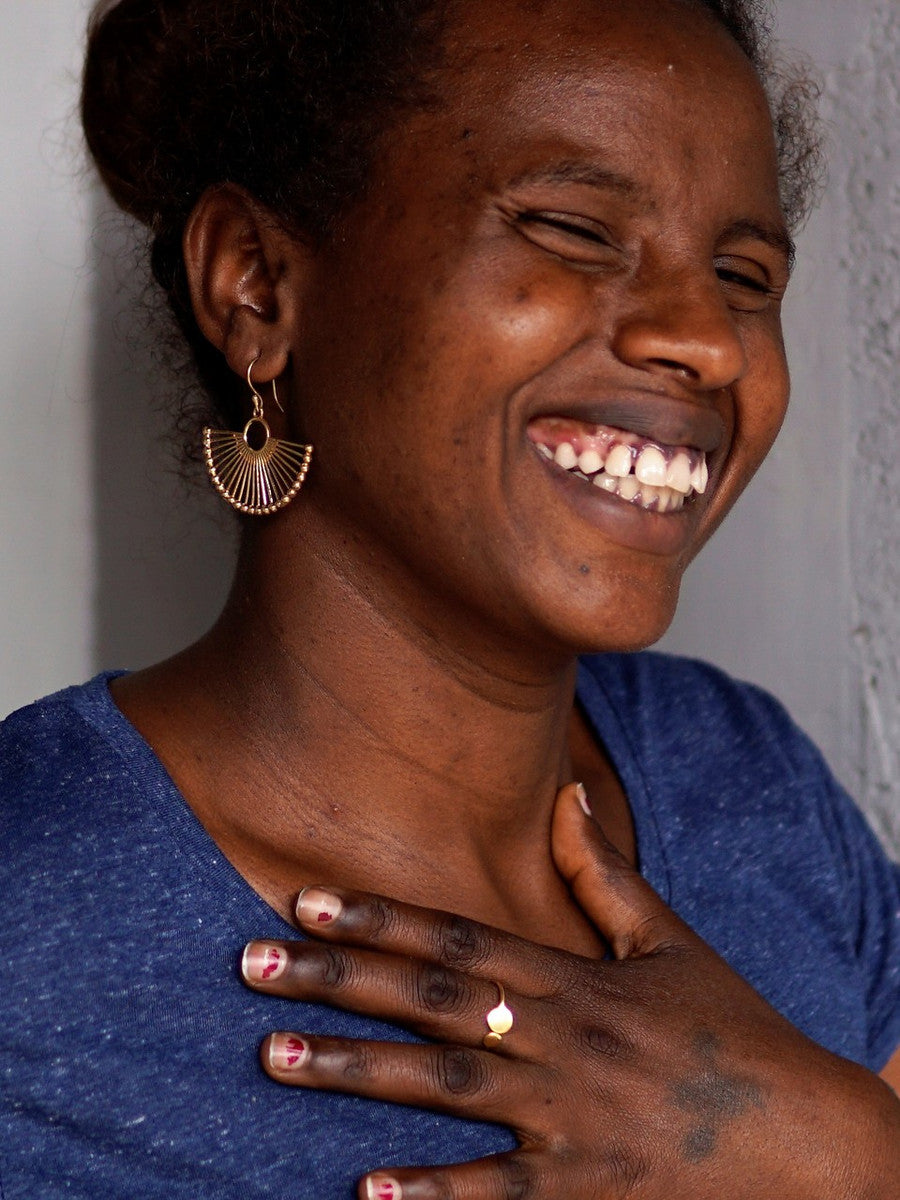 Palm Leaf Fan Earrings